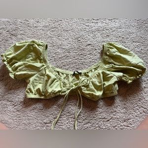 Green crop top